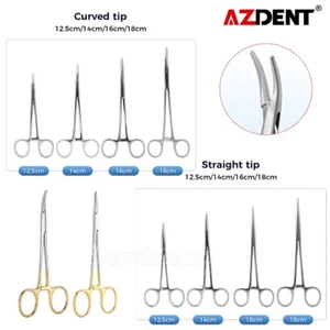Dental Hemostat Locking Forceps Surgical Instrument Curved /Straight Head - Picture 1 of 16