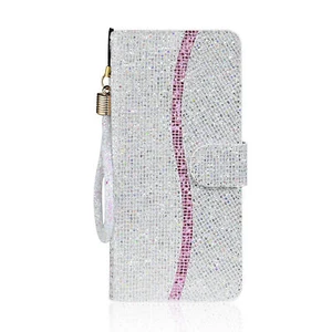 Bling Leather Flip Card Slots Wallet Case For Samsung Galaxy S25 S24 S23 S22 S21 - Picture 1 of 57