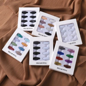 8PCS Women Hijab Pins Scarf Safety Pins Muslim Turban Shawl Pins Brooch Islamic - Picture 1 of 22