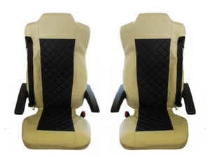 DESIGNED TO FIT Mercedes Actros MP4 MP5 2014+ Truck Seat Covers Black Beige ECO - Picture 1 of 2