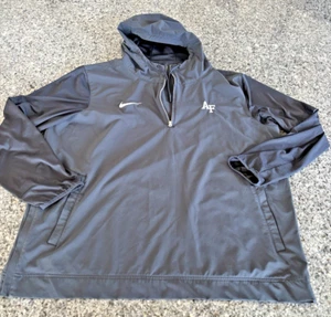 MEN"S NIKE AIR FORCE FTBL TEAM ISSUE 1/4 ZIP HOODY WITH SIDE ZIP XXL BLACK - Picture 1 of 7