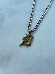 Detroit Tigers Halskette, Detroit D, D Halskette, Silber Baseballkette Halskette - Bild 1 von 2