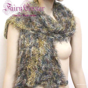 Sciarpa donna misto lana verde oro - Bild 1 von 1