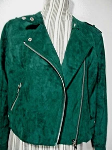 BAR III WOMEN'S PINE VALLEY COLOR, FAUX SUEDE JACKET FRONT ZIP SIZE: XL $99.50 - Picture 1 of 11