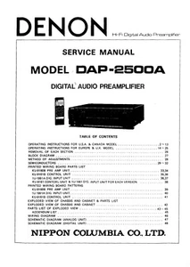 Service Manual Guide for Denon DAP-2500A - Picture 1 of 1