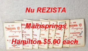 Nu Rezista Mainspring - Hamilton 6/0s, 6/O S, 16s, or 21/0s NOS (Your Choice) - Picture 1 of 6