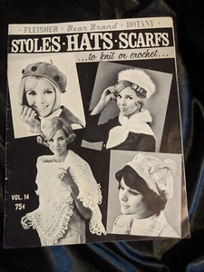 Stoles-Hats-Scarfs to Knit or Crochet Book Vol14,1954 Fleisher-Bear Brand-Botany - Picture 1 of 2