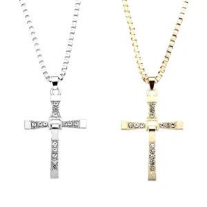 Christliches Kreuz Anhänger Halskette Edelstahl 18K Gold Silber BOGO Geschenk Herren - Bild 1 von 8