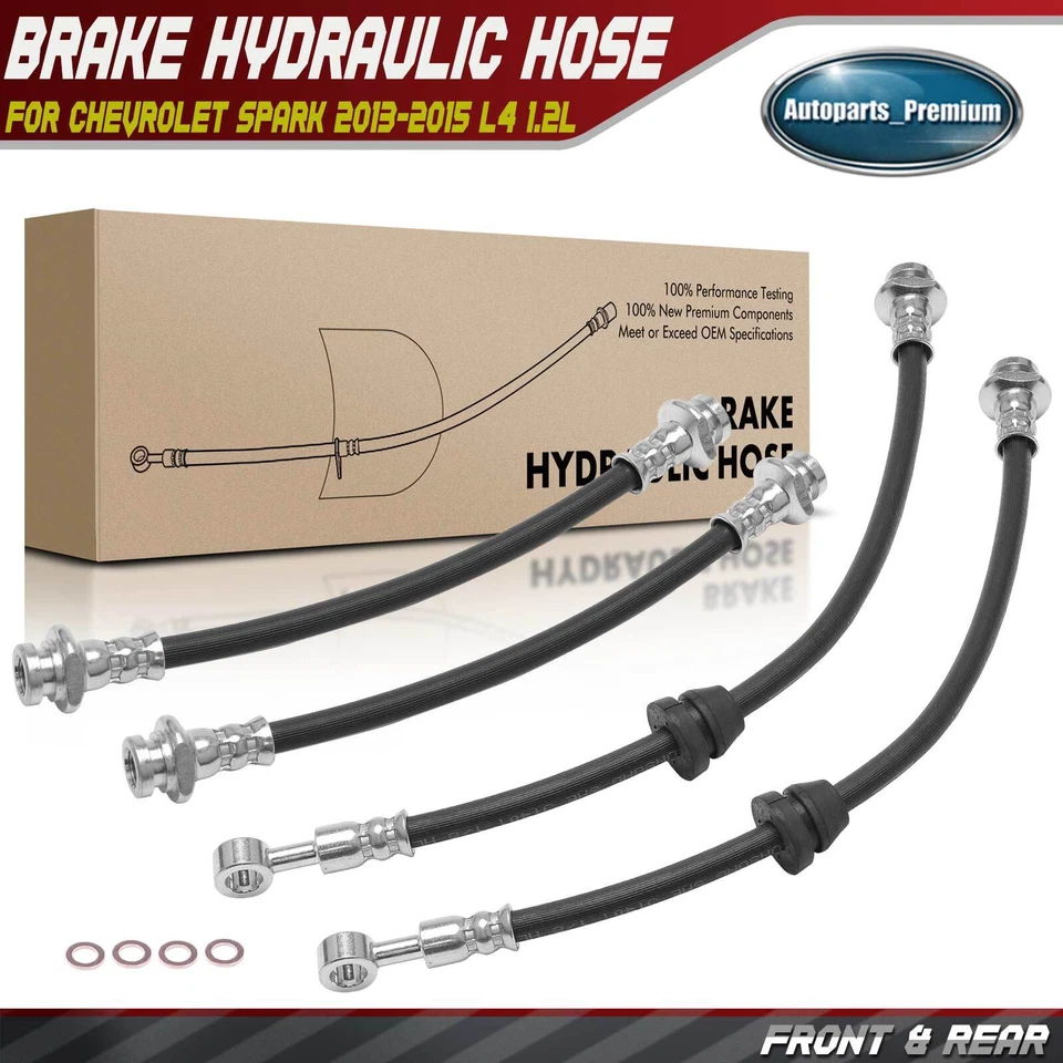 4x Manguera hidráulica de freno lateral delantero y trasero para Chevrolet Spark 2013-2015 L4 1,2 L Foto 1 de 4