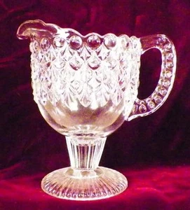 Columbia Jeweled Pendants Creamer #23 Jewel Clear Glass EAPG 1888 - Picture 1 of 8