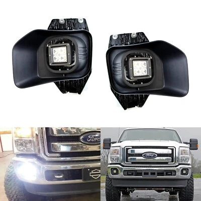 Kit de luz antiniebla cubo LED CREE de 40 W con cubierta de bisel, cableado para 2011-16 F250 F350 F450 Foto 1 de 4