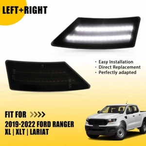 Smoked Lens LED White Side Bumper Marker Lamps 2PCS For 2022 2019-21 Ford Ranger - Picture 1 of 15
