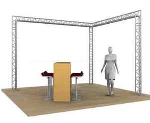 Messestand in L Form aus 3-Punkt Traversen T220-3, mit 4x3x3m - Bild 1 von 9