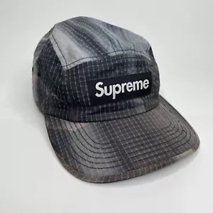 Supreme Tie Dye Ripstop Camp Cap Black 5 Panel Hat - Picture 1 of 8