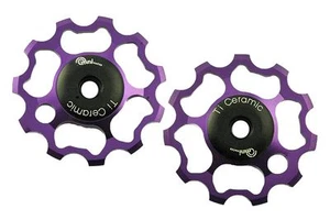 OMNI Racer Ti Ceramic Derailleur Pulleys SRAM 9/10 speed Red Force X9 X1: PURPLE - Picture 1 of 11