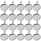 40pcs DIY Jewelry Pendant Trays 30mm Round Blank Shapes for Necklace Making