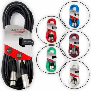 Microphone Audio Leads 6M XLR Male to Female Balanced Signal Cable Colours HQ - Picture 1 of 7