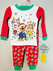 18M Paw Patrol PJs Pajamas Set Christmas Holiday 18M Toddler Long Sleeve Creeper - Picture 1 of 7