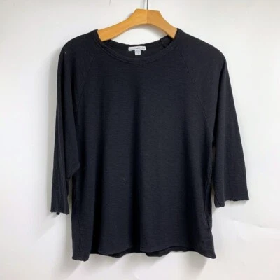 Pulôver feminino James Perse padrão algodão manga 3/4 camisa de algodão tamanho P - Imagem 1 de 4