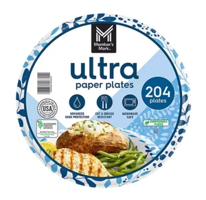 Member's Mark Ultra Dinner Paper Plates, 10", 204 ct Best for Dinner - Picture 1 of 6