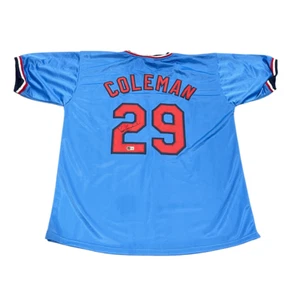 Vince Coleman Signed St Louis Cardinals Custom Jersey Beckett Witness BAS COA - Picture 1 of 3