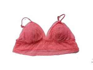 Womens Victoria’s Secret Pink Lace Bralette Size Medium Neon - Picture 1 of 4