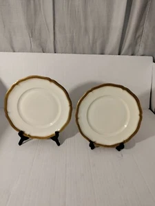Rosenthal Germany Cream Chippendale Dinner Plate 9 3/4 Scalloped Gold Band - Picture 1 of 10