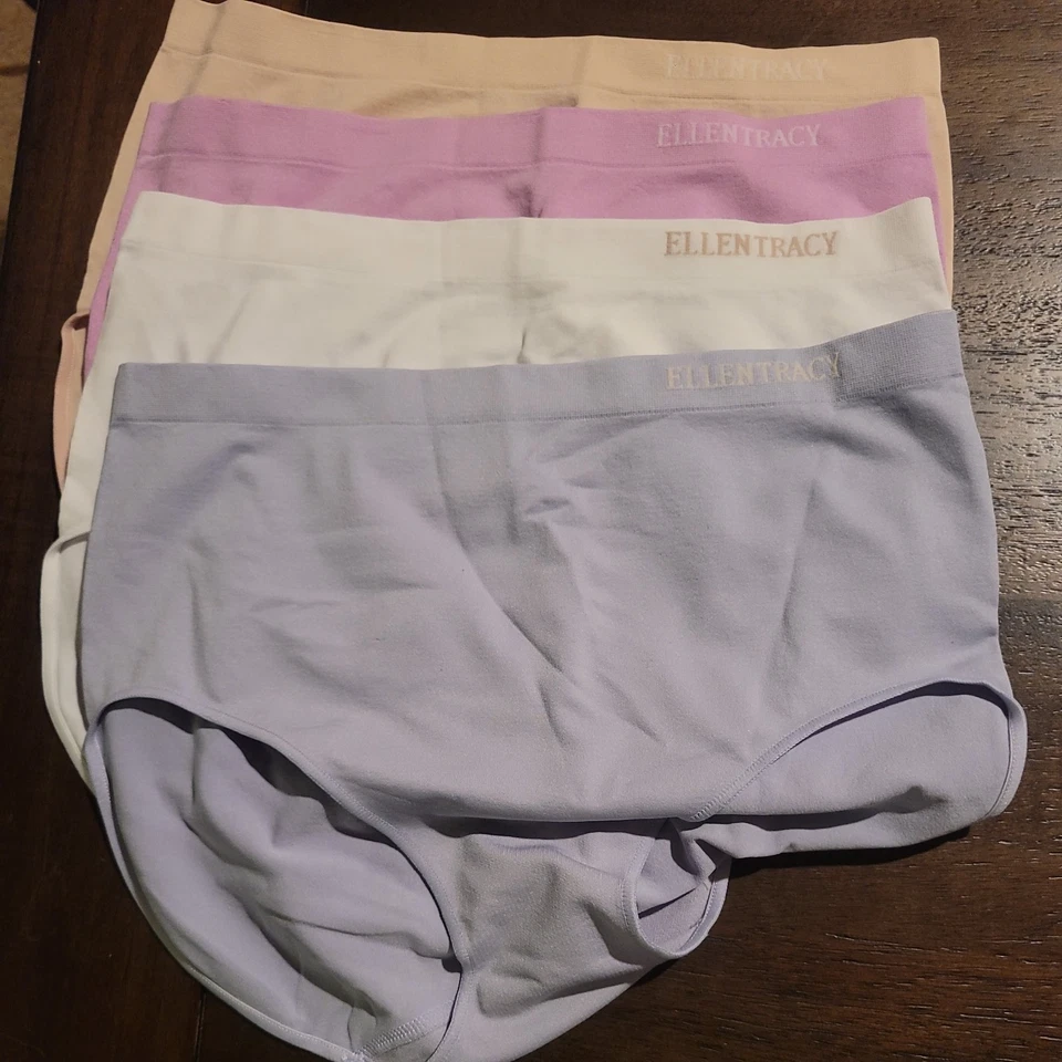 NUEVO paquete de 4 calzoncillos sin costuras para mujer Ellen Tracy Essentials. Animal Negro Pequeño Foto 1 de 1