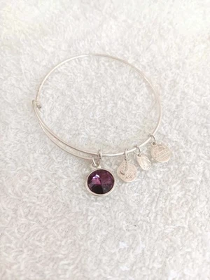 Pulsera ALEX & ANI AMATISTA PÚRPURA PIEDRA BRITH plata dije nueva sin etiquetas  Foto 1 de 4