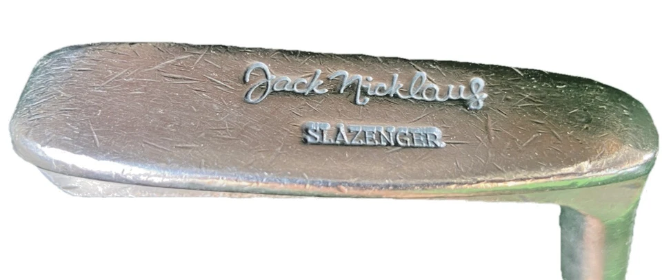 Slazenger Jack Nicklaus Napa Blade Putter diestro acero 34" con etiqueta y agarre de cuero Foto 1 de 4