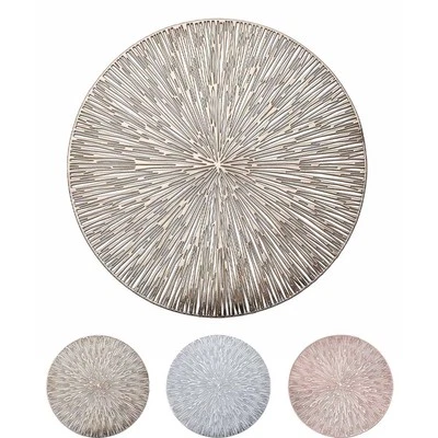 6 pcs 15" wide Spike Round Vinyl Placemats Wedding Party Decorations - Image 1 of 3