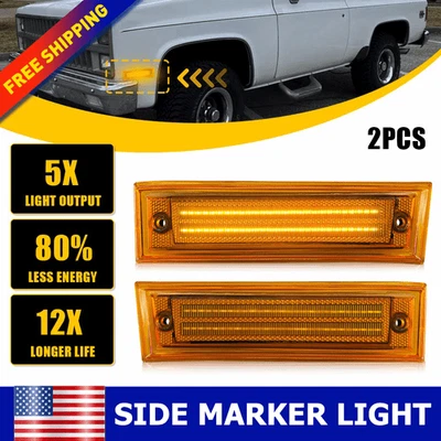 Luz de señalización LED delantera para 81-91 Chevrolet Chevy GMC C10 C20 C30 Blazer C/K Foto 1 de 4