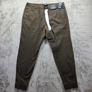 Hollister Jogger Pants Mens 2XL Olive Advanced Stretch Drawstring Zipper Pocket - Picture 1 of 10
