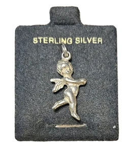 Vintage Sterling Silver Cupid Angel Love Winged Charm (#166) - Picture 1 of 2