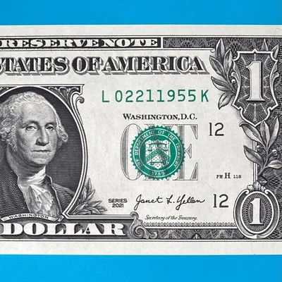 February 21, 1955 (L 02211955 K) BIRTHDAY ANNIVERSARY $1 One Dollar Bill *UNC* - Image 1 of 4