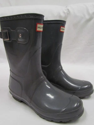 Botas de lluvia Hunter Wellington cortas originales para mujer, talla US 7,5 verde militar Foto 1 de 4