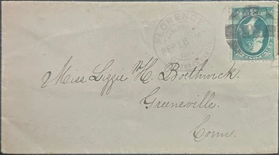 Florence MA Violet Hampshire County CDS Large Segmented Cork 1880 DPO 1852-1906 - Image 1 of 2