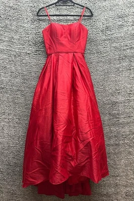 Betsy & Adam Sleeveless High-Low Ballgown Red Womens Size 2 - Image 1 of 4