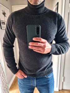 Herren Pullover Rolli 100% Cashmere grau Gr. M Simon Gray - Bild 1 von 9
