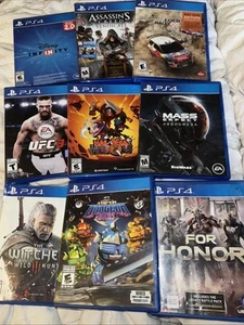 Playstation 4 PS4 9 Spiele Lot Konvolut Mass Effect, Rally, Witcher 3, UFC, Disney - Bild 1 von 3