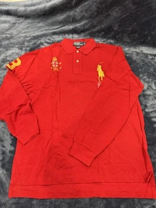 Polo Ralph Lauren Hombres Manga Larga Big Pony Polo Rojo Talla XL, RP250094 - Imagen 1 de 8