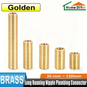 1/2 Inches Male Fully Thread Long Brass Running Nipple Plumbing Connector 3~12cm - Picture 1 of 13