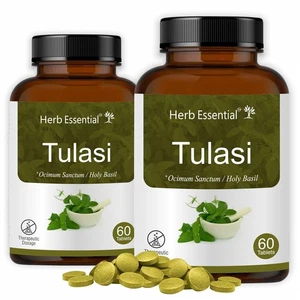 Herb Essential Tulasi Tablets, Holy Basil 60 Tablets Each Pack Of 2 - Picture 1 of 8