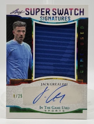 2024 Leaf In The Game Used Memorabilia Super Swatch Signatures Jack Grealish /25 - Image 1 of 4
