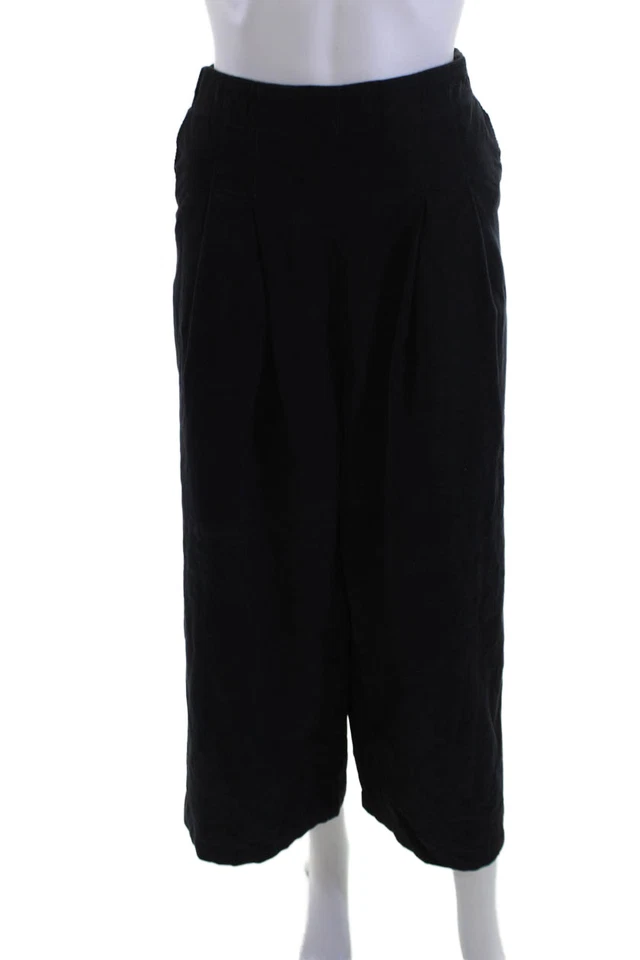 Calça cropped feminina Black Crane preta 100% algodão boêmia tamanho G - Imagem 1 de 4