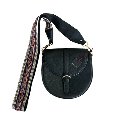 Bandolera Ora Delphine Billie Correa de Guitarra Bolso de Sillín Cuero Guijarro Negro NUEVO Foto 1 de 4