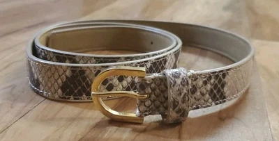 Talbots Women’s Leather Belt Size Medium Snakeskin Pattern Skinny Boho - Image 1 of 4