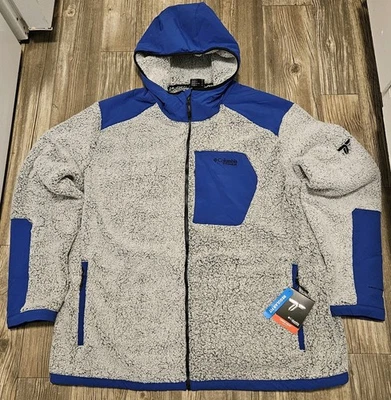 Columbia TITANIUM Arctic Crest Sherpa Full Zip Fleece Jacket Grey Blue Men’s 3X - Image 1 of 4