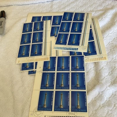 ROMANIA-(-1975-)-SC.2564-ROMAN MONUMENT -57 Stamps ON BLOCKS-CTO-#432 - Image 1 of 4