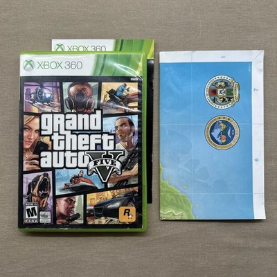 Grand Theft Auto V (5) (Microsoft Xbox 360 2013 2-Disc Complete w/ Map) GTA Five - Image 1 of 4